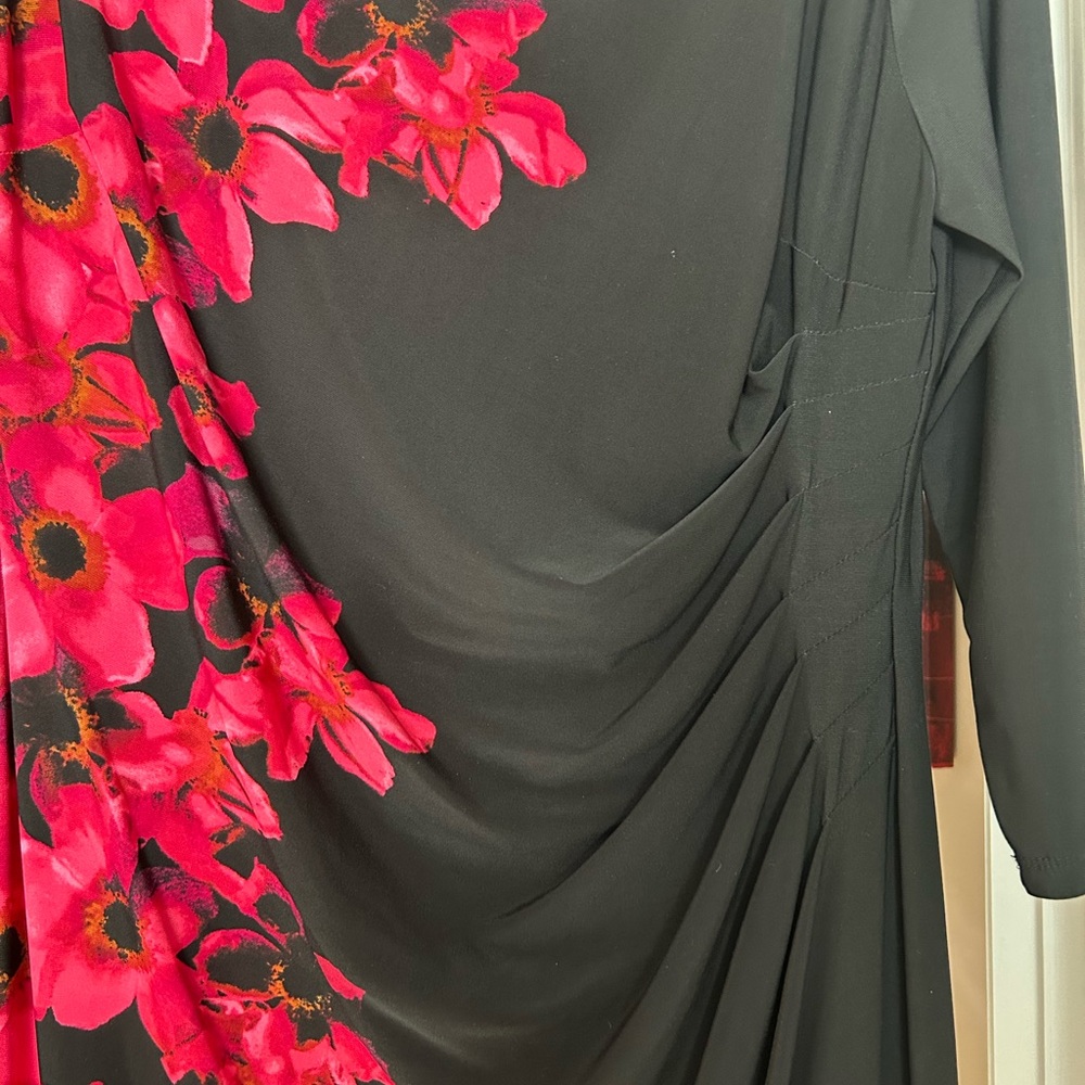 Ralph Lauren Black Dress with Pink Floral Design NWOT - Picture 2 of 4